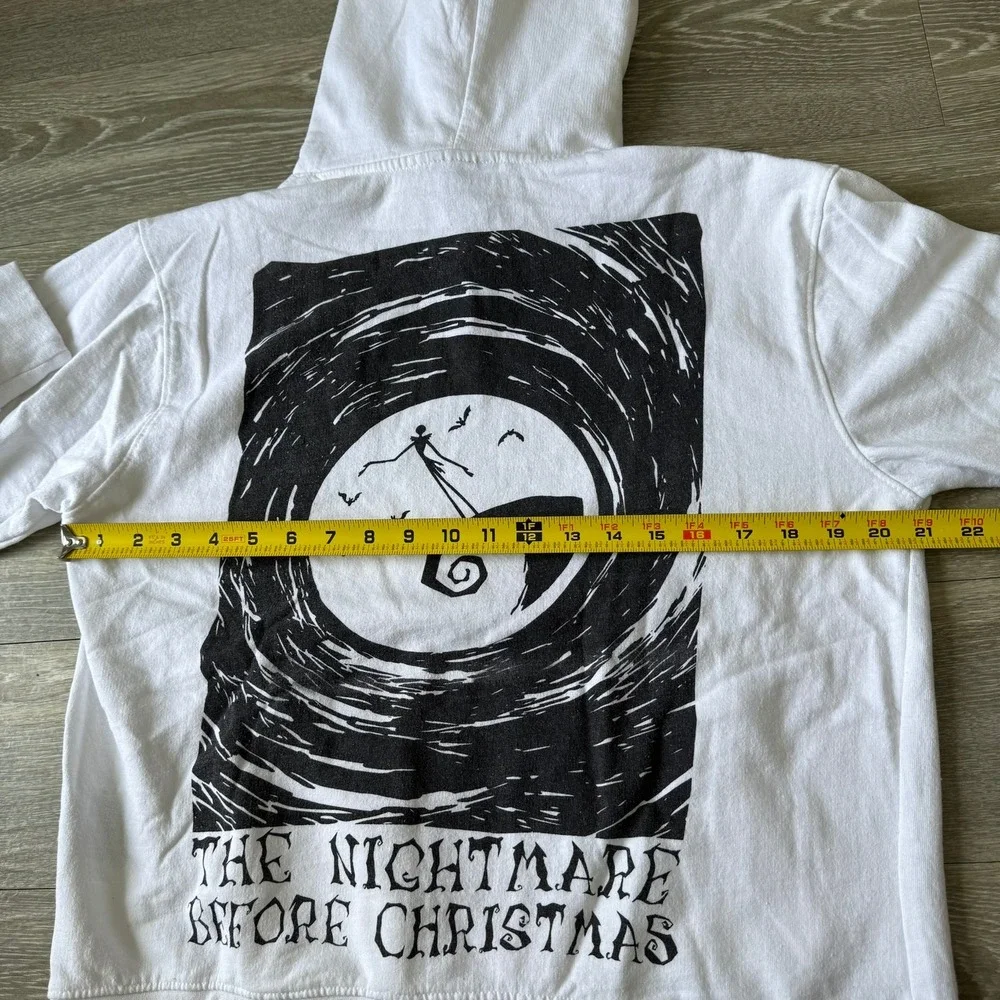 Disney‎ Nightmare Before Christmas White Pullover Hoodie Womens Large